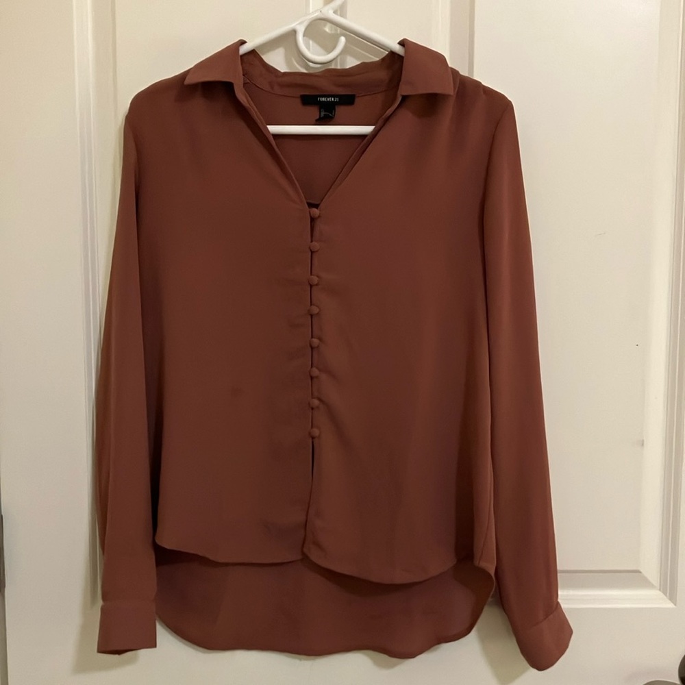 Women's Mauve Button-Up Blouse